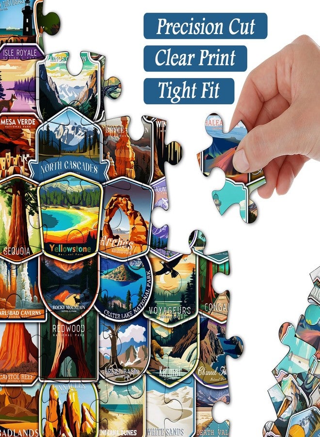 PICKFORU National Parks Puzzles for Adults 1000 Pieces and up, National Parks Stickers Puzzle Collects Yellowstone Yosemite Zion Glacier, National Park Poster Jigsaw Puzzles as Home Decor - Image 3